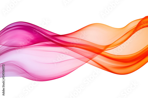 Soft pink and orange flowing wave isolated and AI generated.  .