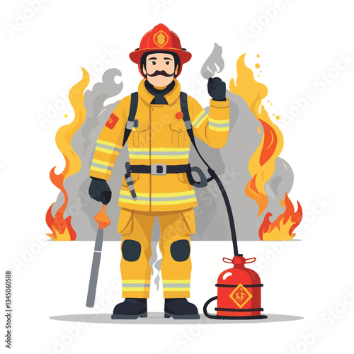 fireman, firefighter, safety, emergency, danger, man, rescue, fire, fighter, uniform, helmet, protection, background, service, red, equipment, hose, occupation, job, burn, person, work, male, hero, pr