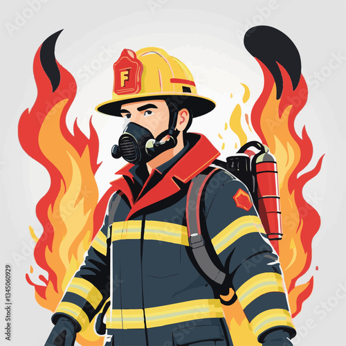fireman, firefighter, safety, emergency, danger, man, rescue, fire, fighter, uniform, helmet, protection, background, service, red, equipment, hose, occupation, job, burn, person, work, male, hero, pr