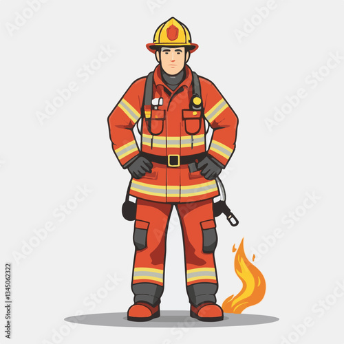 fireman, firefighter, safety, emergency, danger, man, rescue, fire, fighter, uniform, helmet, protection, background, service, red, equipment, hose, occupation, job, burn, person, work, male, hero, pr