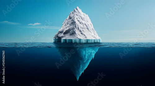 Iceberg Emerging From Deep Ocean Water