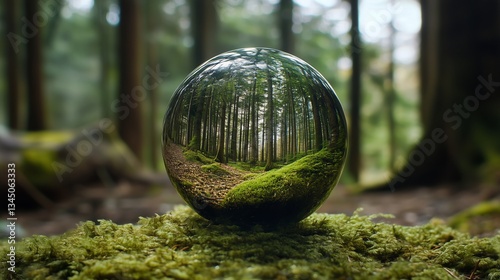 Glaskugel im Wald, Ökosystem Wald