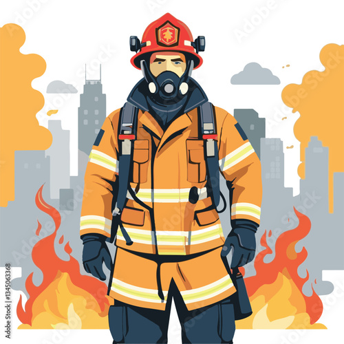 fireman, firefighter, safety, emergency, danger, man, rescue, fire, fighter, uniform, helmet, protection, background, service, red, equipment, hose, occupation, job, burn, person, work, male, hero, pr