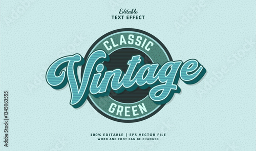 Vintage Editable Text Effect Style 3d Bold Retro Vintage Logo Badge