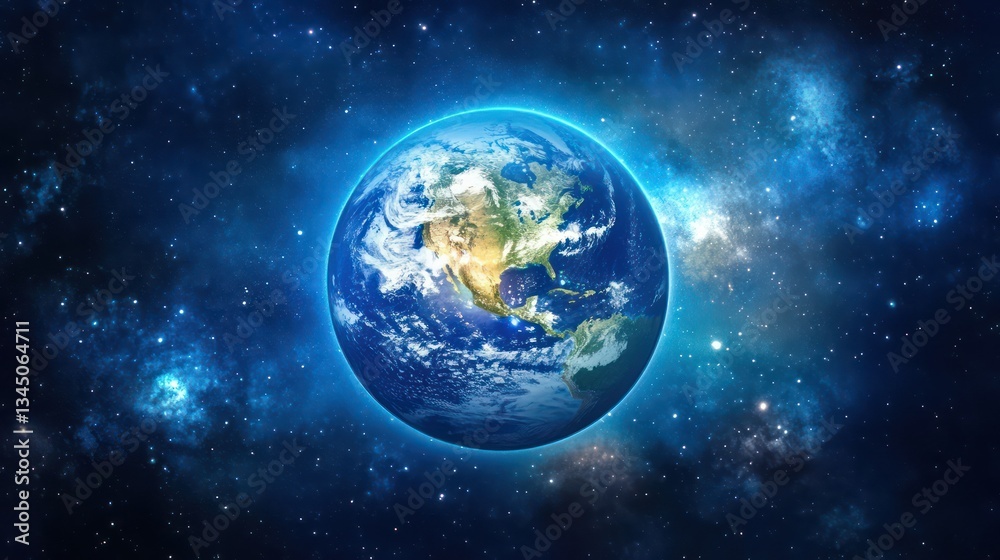 Fototapeta premium Earth, space, cosmos, nebula, planet, background, global, environmental, conservation, education