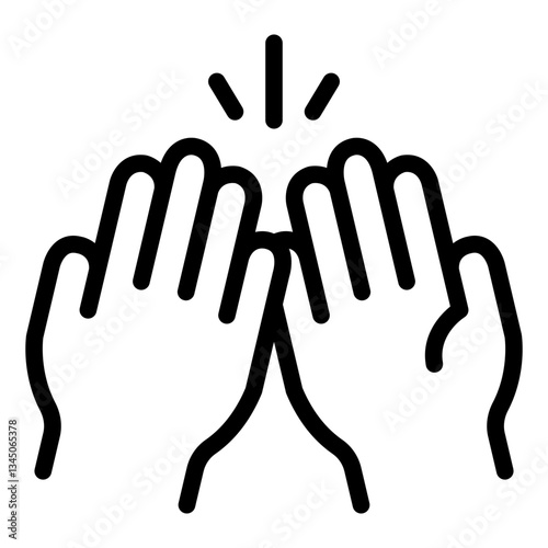 High five outline icon symbolizing strong friendship bond