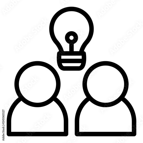 Group idea outline icon for creative collaboration with friends