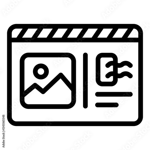 Friendship postcard outline icon for staying in touch