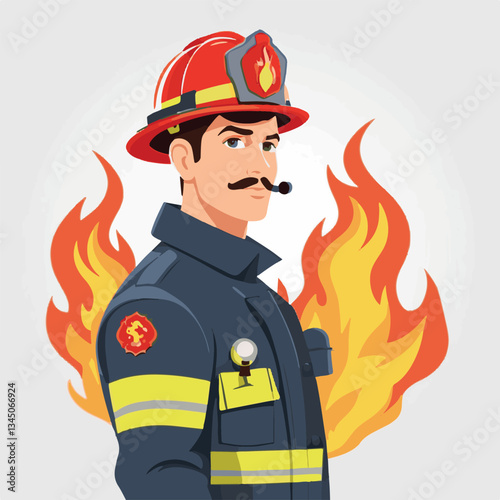 fireman, firefighter, safety, emergency, danger, man, rescue, fire, fighter, uniform, helmet, protection, background, service, red, equipment, hose, occupation, job, burn, person, work, male, hero, pr
