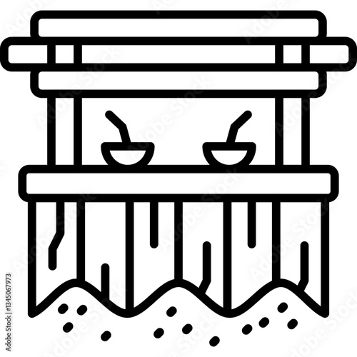 Food Stall Icon Vector Element