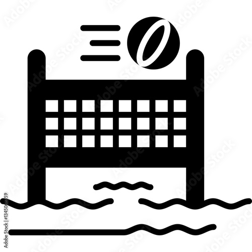 Beach Volleyball Icon Vector Element