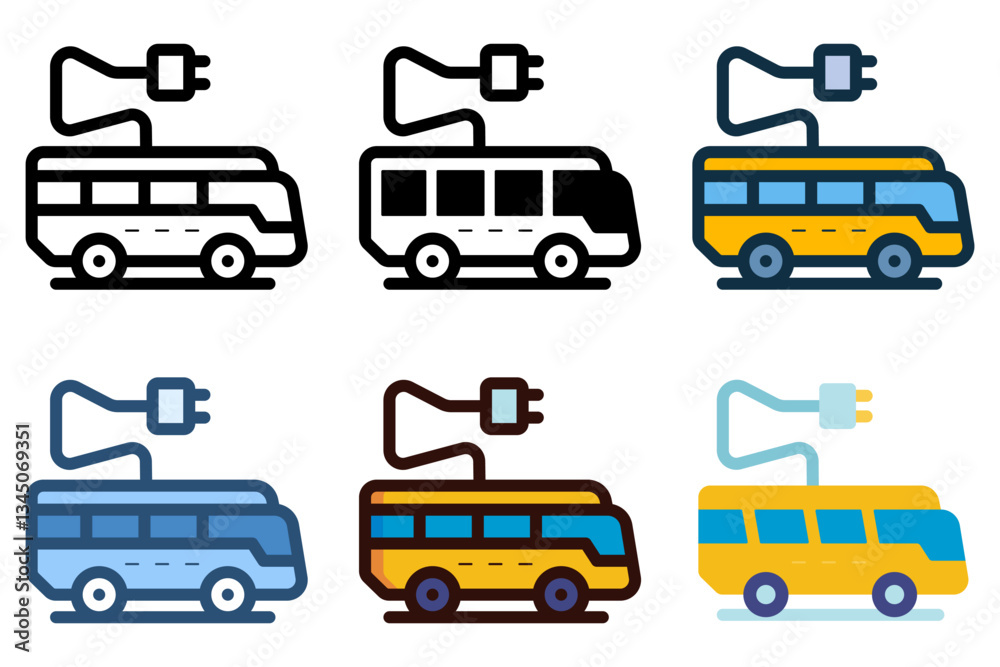 EV bus icon vector illustration EV bus icon vector illustration