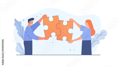 Business Recruitment Leadership Professional Teamwork Corporate Presentations Teamwork in solving problems with puzzle pieces.