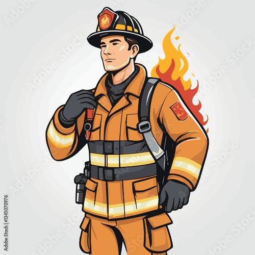 fireman, firefighter, safety, emergency, danger, man, rescue, fire, fighter, uniform, helmet, protection, background, service, red, equipment, hose, occupation, job, burn, person, work, male, hero, pr