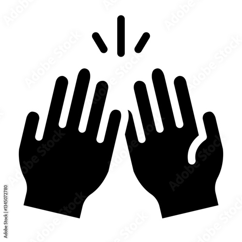 High five glyph icon symbolizing strong friendship bond