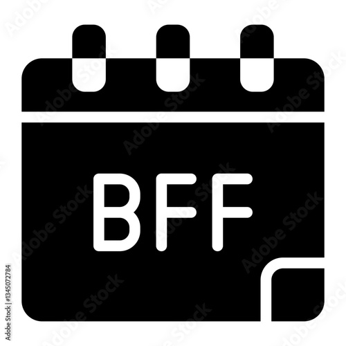 Friendship calendar glyph icon for planning special moments