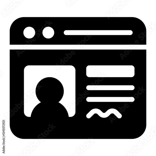Online profile glyph icon for connecting with friends