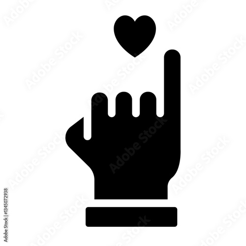 Pinky promise glyph icon for trust and lifelong friendship