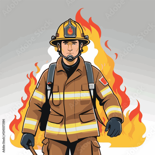 fireman, firefighter, safety, emergency, danger, man, rescue, fire, fighter, uniform, helmet, protection, background, service, red, equipment, hose, occupation, job, burn, person, work, male, hero, pr