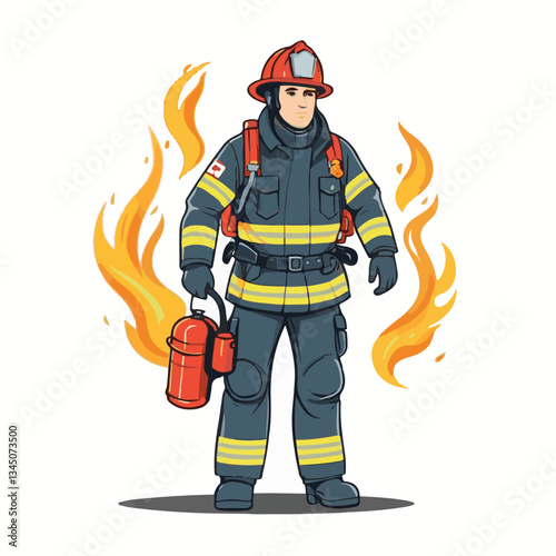 fireman, firefighter, safety, emergency, danger, man, rescue, fire, fighter, uniform, helmet, protection, background, service, red, equipment, hose, occupation, job, burn, person, work, male, hero, pr