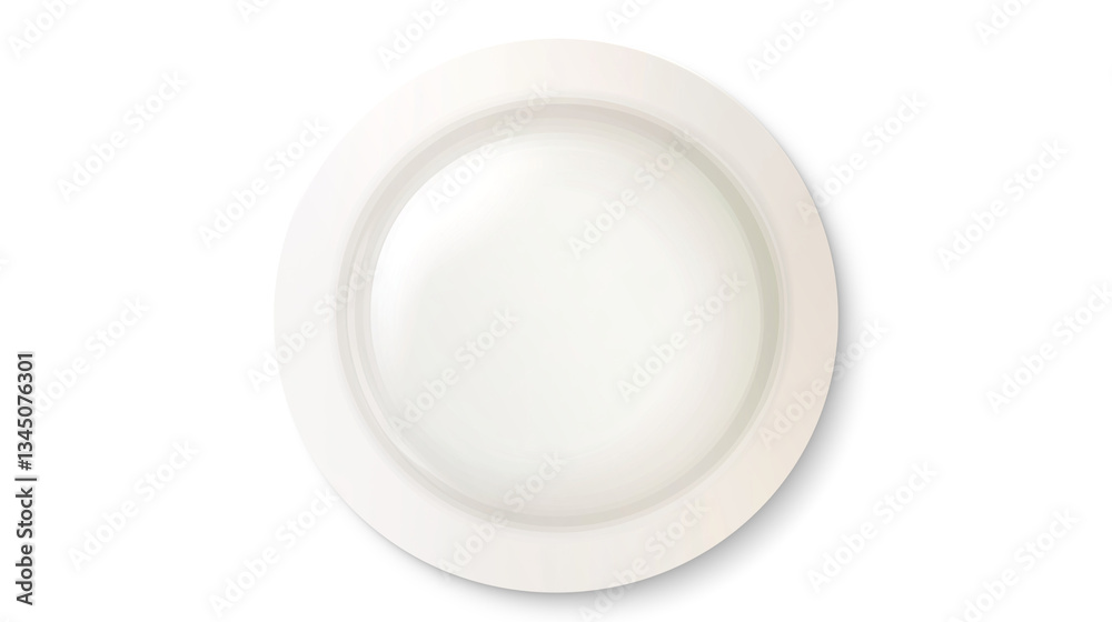 Empty Classic White Plate on Transparent Background – Top View Empty Classic White Plate on Transparent Background – Top View