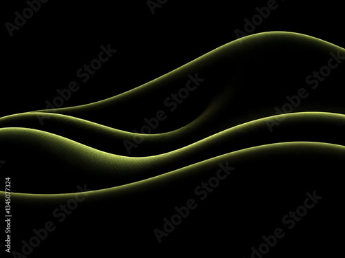 abstract green and black waves in background