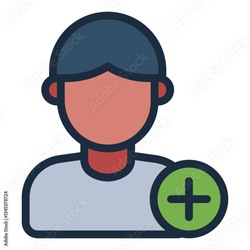 Add new friend filled line icon for expanding social circle