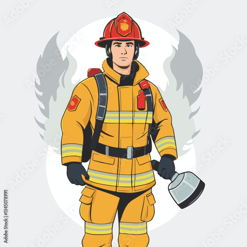 fireman, firefighter, safety, emergency, danger, man, rescue, fire, fighter, uniform, helmet, protection, background, service, red, equipment, hose, occupation, job, burn, person, work, male, hero, pr