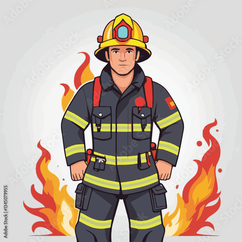 fireman, firefighter, safety, emergency, danger, man, rescue, fire, fighter, uniform, helmet, protection, background, service, red, equipment, hose, occupation, job, burn, person, work, male, hero, pr