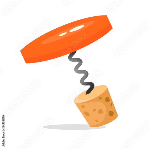 corkscrew with bottle stopper without background