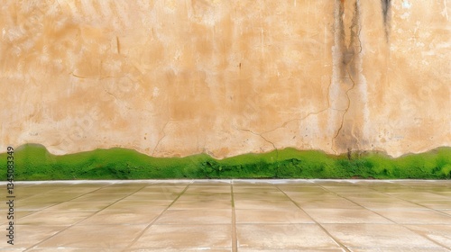Water leakage harms outer walls, causing stains and moss. The dampness leads to decay on the buildings exterior surfaces.