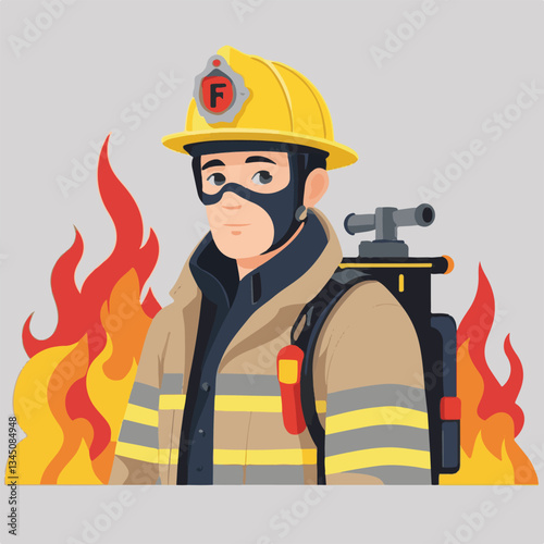 fireman, firefighter, safety, emergency, danger, man, rescue, fire, fighter, uniform, helmet, protection, background, service, red, equipment, hose, occupation, job, burn, person, work, male, hero, pr