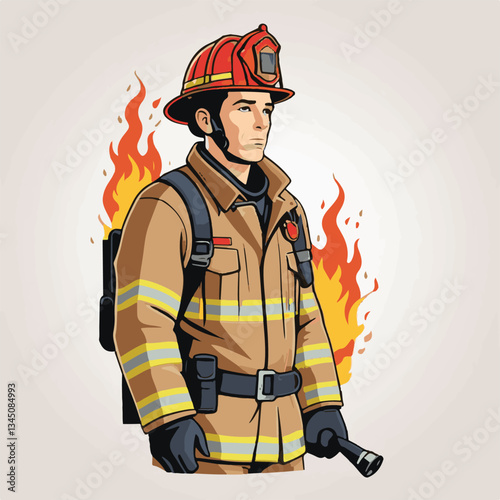 fireman, firefighter, safety, emergency, danger, man, rescue, fire, fighter, uniform, helmet, protection, background, service, red, equipment, hose, occupation, job, burn, person, work, male, hero, pr