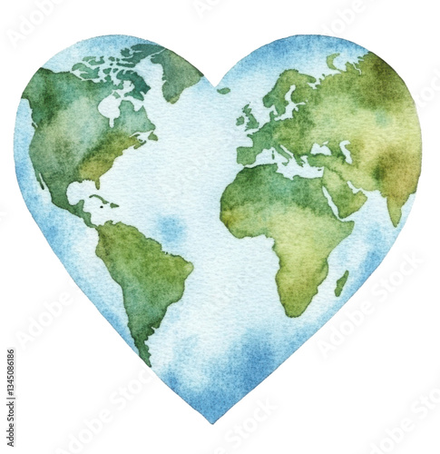 Happy Earth Day. International Mother Earth Day design for greeting cards and posters. Watercolor illustration. 
