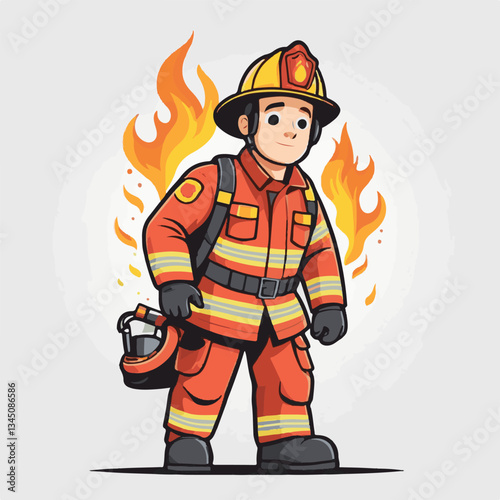 fireman, firefighter, safety, emergency, danger, man, rescue, fire, fighter, uniform, helmet, protection, background, service, red, equipment, hose, occupation, job, burn, person, work, male, hero, pr