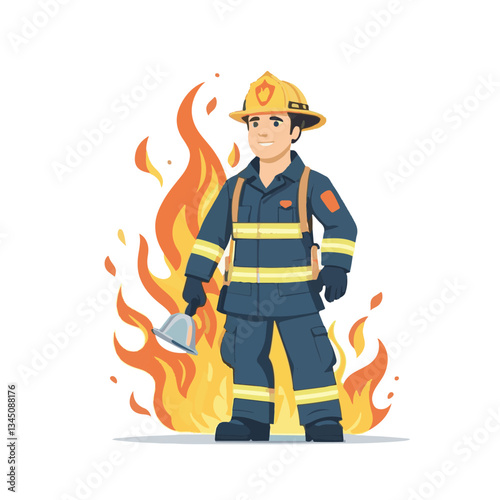 fireman, firefighter, safety, emergency, danger, man, rescue, fire, fighter, uniform, helmet, protection, background, service, red, equipment, hose, occupation, job, burn, person, work, male, hero, pr