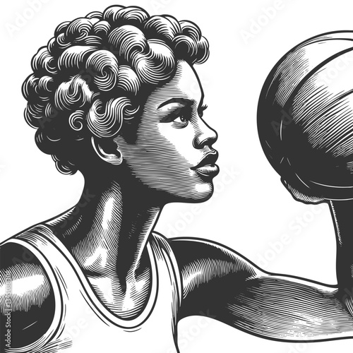 Basketball Player Holding Ball vector illustration