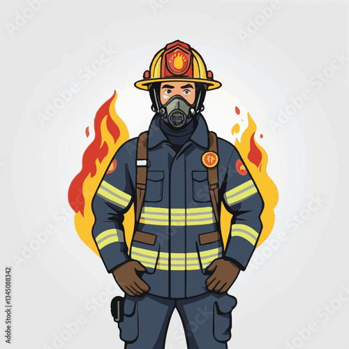 fireman, firefighter, safety, emergency, danger, man, rescue, fire, fighter, uniform, helmet, protection, background, service, red, equipment, hose, occupation, job, burn, person, work, male, hero, pr