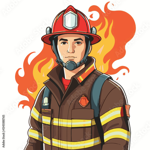 fireman, firefighter, safety, emergency, danger, man, rescue, fire, fighter, uniform, helmet, protection, background, service, red, equipment, hose, occupation, job, burn, person, work, male, hero, pr