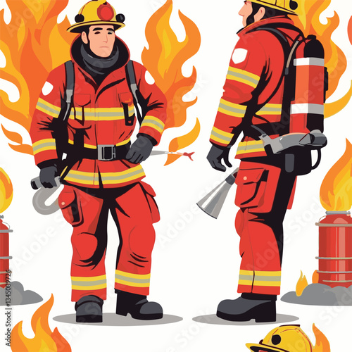 fireman, firefighter, safety, emergency, danger, man, rescue, fire, fighter, uniform, helmet, protection, background, service, red, equipment, hose, occupation, job, burn, person, work, male, hero, pr