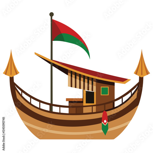 Intricate Artwork Depicting the Traditional Boat of the Emirati People