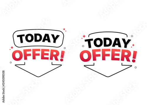 Set of today offer label banner simple design collection. Vector illustration for ecommerce, shopping, online sale, marketing, social media post, web