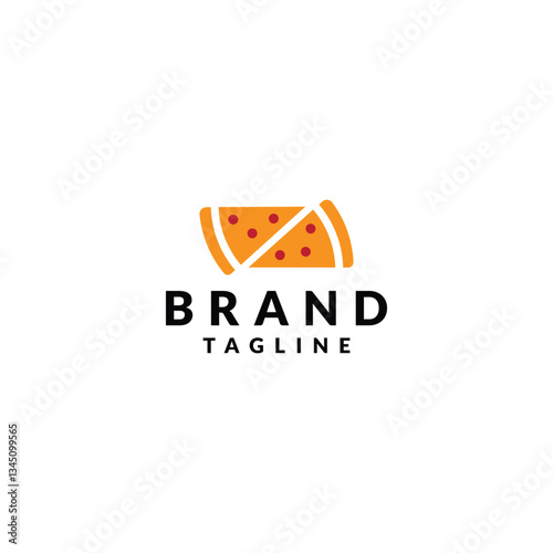 two slices of pizza logo icon vector illustration