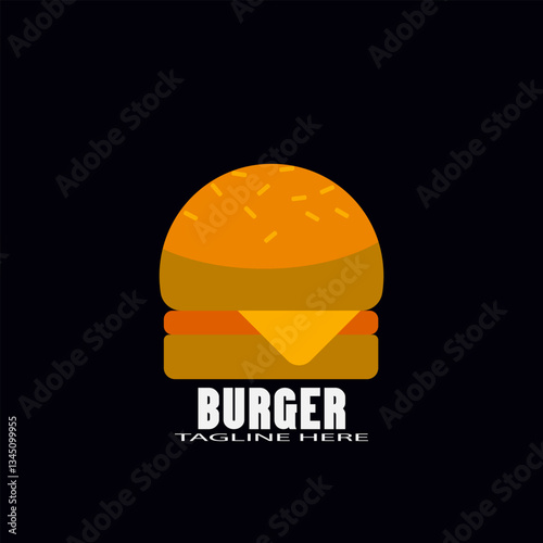 burger logo design on black background