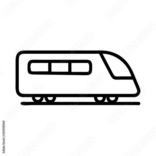 Modern train icon in minimalist style on a white background  