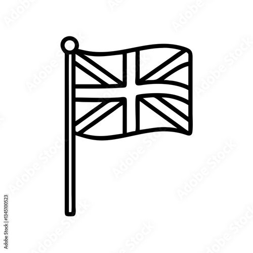 United Kingdom Flag Icon on White Background  