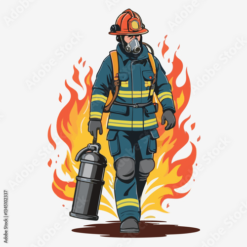 fireman, firefighter, safety, emergency, danger, man, rescue, fire, fighter, uniform, helmet, protection, background, service, red, equipment, hose, occupation, job, burn, person, work, male, hero, pr