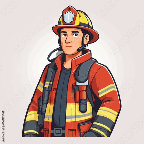 fireman, firefighter, safety, emergency, danger, man, rescue, fire, fighter, uniform, helmet, protection, background, service, red, equipment, hose, occupation, job, burn, person, work, male, hero, pr