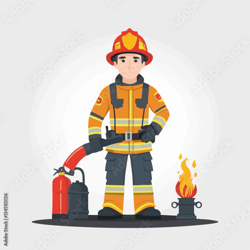 fireman, firefighter, safety, emergency, danger, man, rescue, fire, fighter, uniform, helmet, protection, background, service, red, equipment, hose, occupation, job, burn, person, work, male, hero, pr