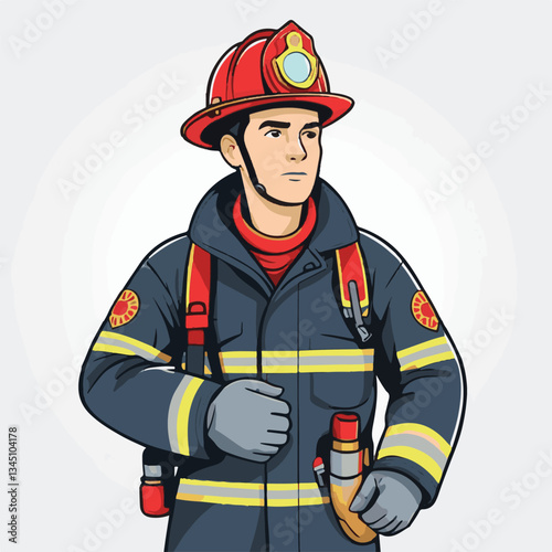 fireman, firefighter, safety, emergency, danger, man, rescue, fire, fighter, uniform, helmet, protection, background, service, red, equipment, hose, occupation, job, burn, person, work, male, hero, pr